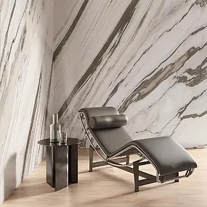 Background tile, Effect other marbles, Color black & white, Unglazed porcelain stoneware, 120x280 cm, Finish polished