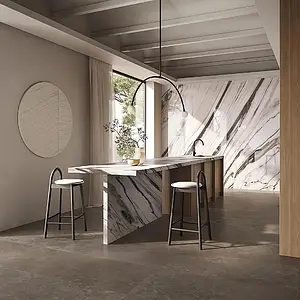 Background tile, Effect other marbles, Color black & white, Unglazed porcelain stoneware, 120x280 cm, Finish matte