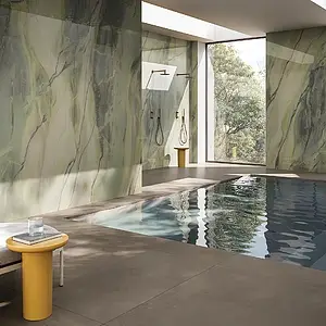 Background tile, Effect other marbles, Color green, Unglazed porcelain stoneware, 120x280 cm, Finish polished