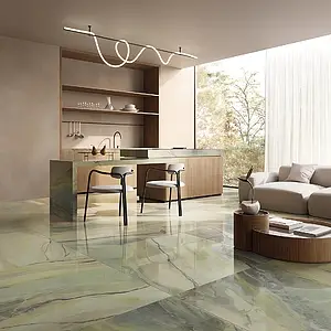 Background tile, Effect other marbles, Color green, Unglazed porcelain stoneware, 120x280 cm, Finish matte