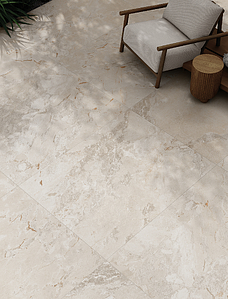 Azulejo base, Efecto otros tipos de piedra, Color beige, Gres porcelánico no esmaltado, 120x120 cm, Acabado antideslizante