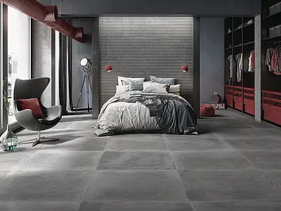 Background tile, Effect concrete, Color grey, Unglazed porcelain stoneware, 100x100 cm, Finish antislip