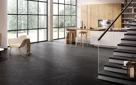 Background tile, Effect limestone, Color black, Unglazed porcelain stoneware, 20x40 cm, Finish antislip