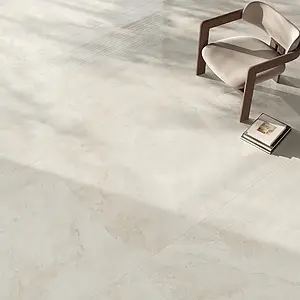 Background tile, Effect travertine, Color beige, Unglazed porcelain stoneware, 120x120 cm, Finish polished