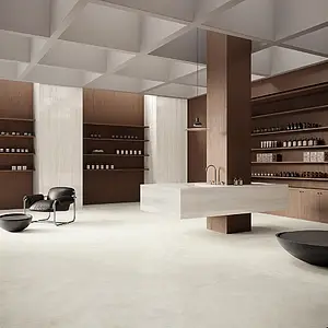 Background tile, Effect travertine, Color beige, Unglazed porcelain stoneware, 120x120 cm, Finish antislip