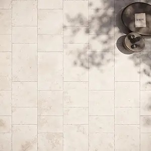 Background tile, Effect travertine, Color beige, Unglazed porcelain stoneware, 60x60 cm, Finish antislip
