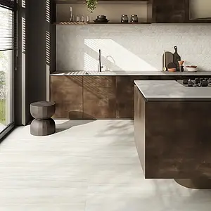 Mosaic tile, Effect travertine, Color white, Unglazed porcelain stoneware, 27.5x33 cm, Finish antislip