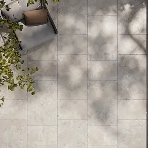 Background tile, Effect travertine, Color grey, Unglazed porcelain stoneware, 40x60 cm, Finish antislip