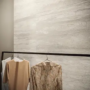 Background tile, Effect travertine, Color grey, Unglazed porcelain stoneware, 60x120 cm, Finish antislip