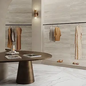 Background tile, Effect travertine, Color grey, Unglazed porcelain stoneware, 60x120 cm, Finish antislip