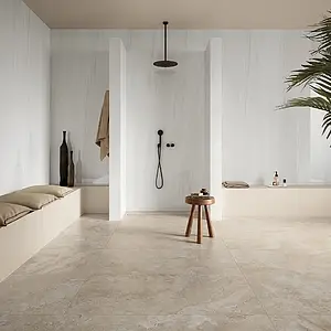 Background tile, Effect travertine, Color brown, Unglazed porcelain stoneware, 60x120 cm, Finish antislip