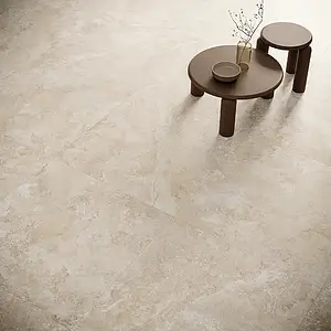 Background tile, Effect travertine, Color brown, Unglazed porcelain stoneware, 120x120 cm, Finish antislip