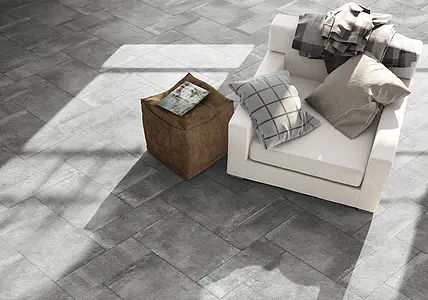 Effect terracotta, Color grey, Background tile, Unglazed porcelain stoneware, 20x60 cm, Finish antislip