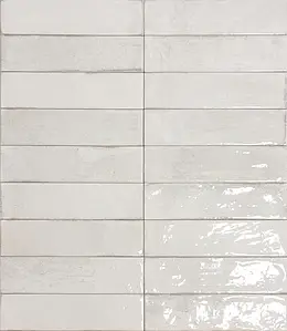 Grundflise, Effekt ensfarvet, Farve hvid, Keramik, 6.5x25 cm, Overflade blank