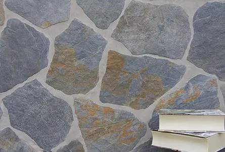 Carrelage, Effet pierre,autres types de pierre, Teinte bleue, Grès cérame émaillé, 22.6x32.6 cm, Surface antidérapante