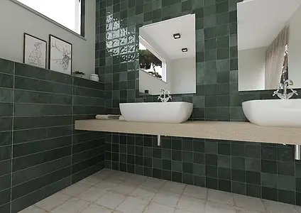 Background tile, Effect unicolor, Color green, Ceramics, 24.3x24.3 cm, Finish glossy