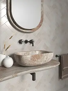 Background tile, Effect unicolor, Color beige, Ceramics, 7.5x22.5 cm, Finish glossy
