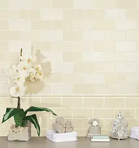 Background tile, Effect unicolor, Color beige, Ceramics, 7.5x15 cm, Finish matte