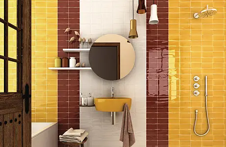 Background tile, Effect unicolor, Color beige, Ceramics, 7.5x15 cm, Finish glossy