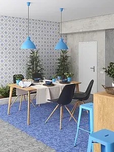 Background tile, Effect unicolor, Color navy blue, Style handmade, Glazed porcelain stoneware, 13.6x13.6 cm, Finish antislip
