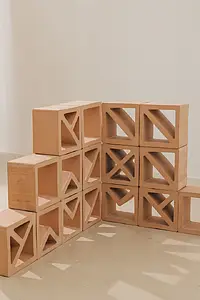 Blok fliser, Effekt ensfarvet, Farve beige, Uglaseret porcelænsstentøj, 15x15 cm, Overflade mat