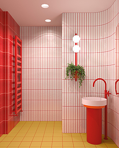 Background tile, Color white, Ceramics, 5x30 cm, Finish glossy