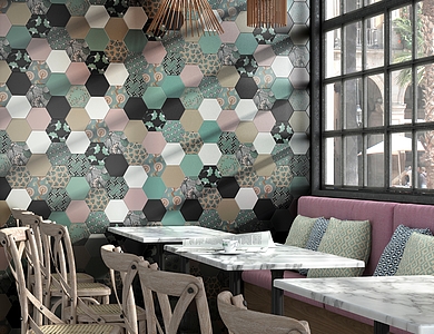 Good Vibes Porcelain Tiles produced by Cevica, Style patchwork, Unicolor effect