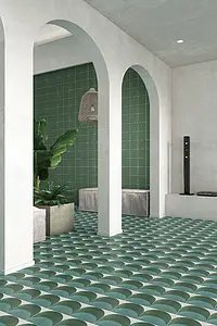 Background tile, Effect unicolor, Color green, Glazed porcelain stoneware, 20x20 cm, Finish matte