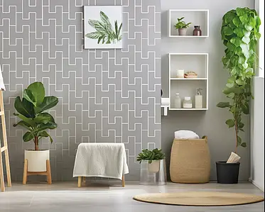 Background tile, Effect unicolor, Color grey, Glazed porcelain stoneware, 20x20 cm, Finish antislip