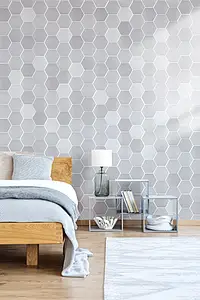 Bakgrundskakel, Textur enfärgad, Färg grå, Glaserad granitkeramik, 14x16 cm, Yta halksäker