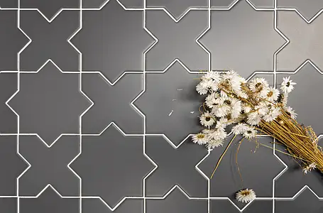 Background tile, Effect unicolor, Color black, Ceramics, 13.6x13.6 cm, Finish antislip