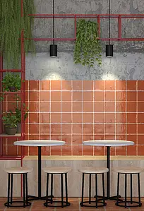 Background tile, Effect unicolor, Color orange, Ceramics, 13x13 cm, Finish glossy