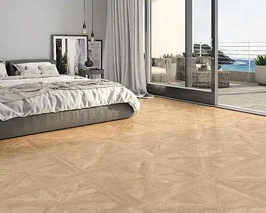Carrelage, Effet bois, Teinte beige, Grès cérame émaillé, 100x100 cm, Surface mate