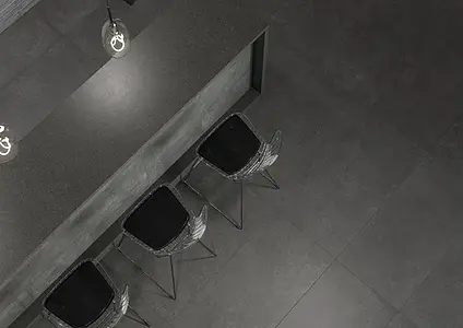 Carrelage, Effet béton, Teinte noire, Grès cérame émaillé, 60x120 cm, Surface antidérapante