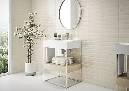 Background tile, Effect unicolor, Color beige, Ceramics, 7.5x30 cm, Finish glossy