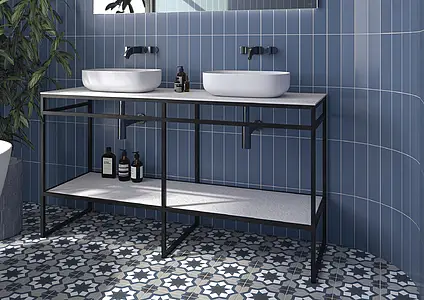 Background tile, Effect faux encaustic tiles, Color black,black & white, Glazed porcelain stoneware, 20x20 cm, Finish matte