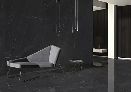 Background tile, Effect stone,other marbles, Color black, Glazed porcelain stoneware, 120x260 cm, Finish polished