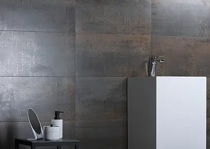 Background tile, Effect metal, Color grey, Glazed porcelain stoneware, 30x60 cm, Finish matte