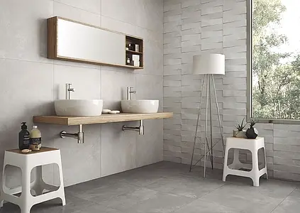 Background tile, Effect concrete, Color grey, Glazed porcelain stoneware, 90x90 cm, Finish matte