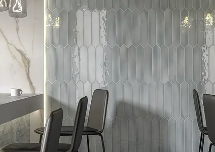Background tile, Effect unicolor, Color grey, Ceramics, 6.5x33 cm, Finish glossy