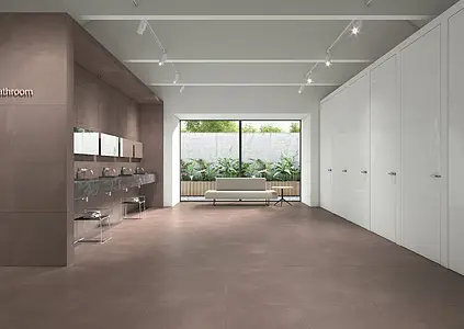 Background tile, Effect concrete, Color brown, Unglazed porcelain stoneware, 59.8x59.8 cm, Finish matte