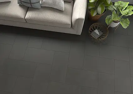 Background tile, Effect concrete, Color black, Unglazed porcelain stoneware, 30.3x60.3 cm, Finish matte