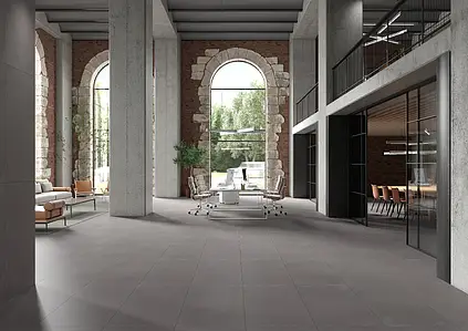 Background tile, Effect concrete, Color grey, Unglazed porcelain stoneware, 59.8x119.8 cm, Finish matte