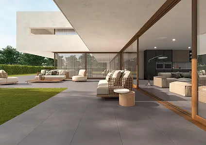 Background tile, Effect concrete, Color grey, Unglazed porcelain stoneware, 59.8x59.8 cm, Finish antislip