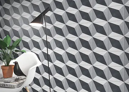Background tile, Effect faux encaustic tiles, Color multicolor, Glazed porcelain stoneware, 19.7x19.7 cm, Finish matte