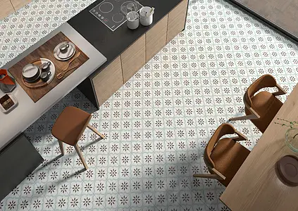 Background tile, Effect faux encaustic tiles, Color multicolor, Glazed porcelain stoneware, 19.7x19.7 cm, Finish matte