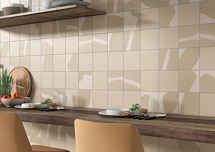 Background tile, Effect unicolor, Color beige, Glazed porcelain stoneware, 15x15 cm, Finish matte