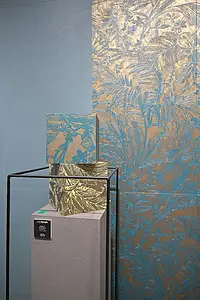 Taustalaatta, Teema hartsi, Väri sininen väri, Lasitettu porcellanato-laatta, 60x120 cm, Pinta liukkaudenesto