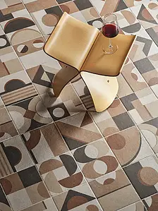 Background tile, Effect terracotta, Color multicolor, Style patchwork, Glazed porcelain stoneware, 20x20 cm, Finish antislip