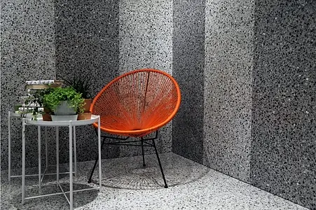 Background tile, Effect terrazzo, Color beige,grey, Glazed porcelain stoneware, 60x120 cm, Finish antislip